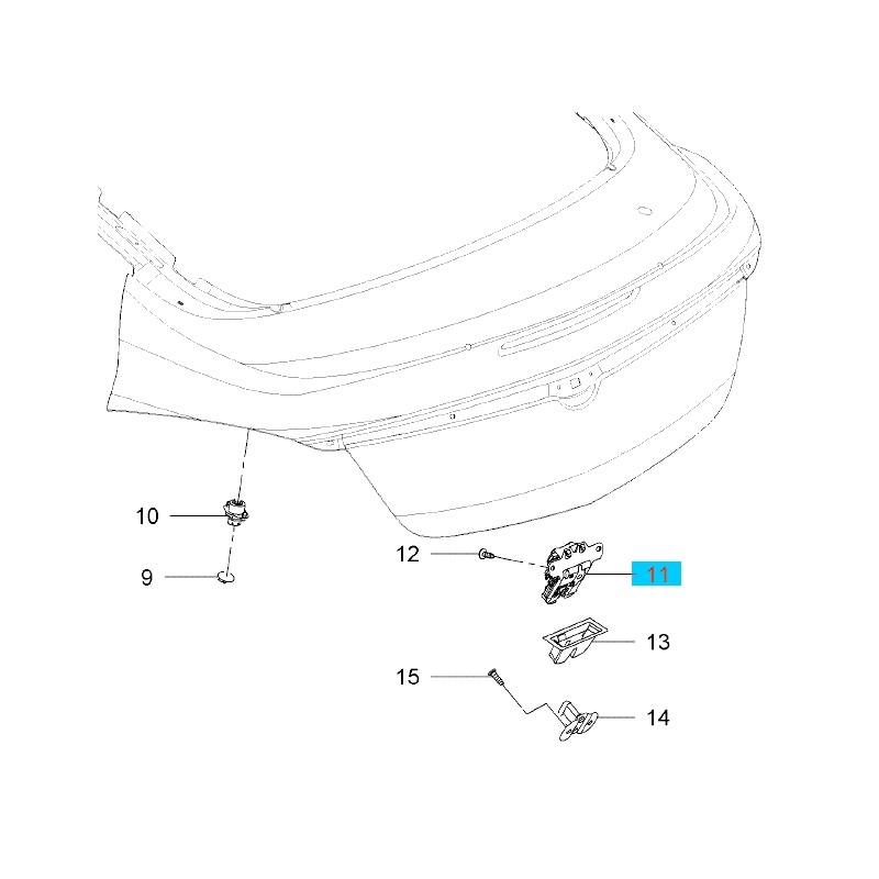 Zamek zespolony pokrywy bagażnika GM20969620 (Opel Insignia)