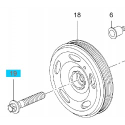 Śruba typu Torx M14x78 koła pasowego GM9129242 (Opel Adam, Astra, Cascada, Corsa, Insignia, Meriva, Mokka, Zafira)