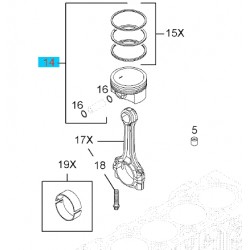 Zestaw tłok z kołkiem i pierścieniami nominał GM55561413 (Opel Astra H,J, Insignia, Corsa D,E, Meriva A)