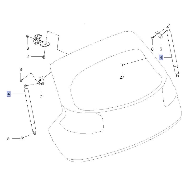 Amortyzator manualnej klapy tylnej 13247949 (Insignia Kombi)