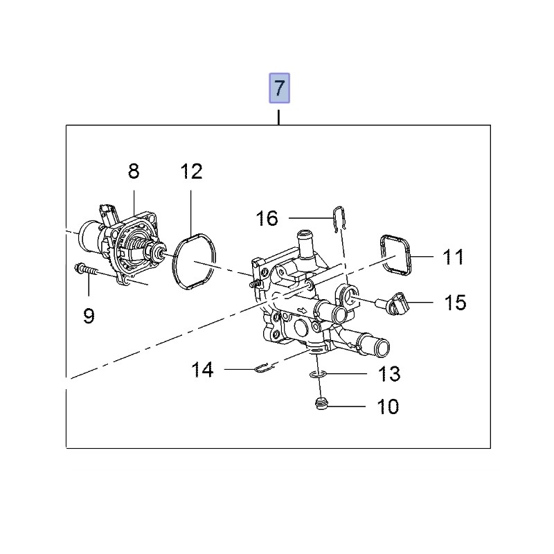Termostat z obudową 1.6, 1.8 (Astra J, Mokka, Insignia A, Zafira C)