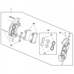 Komplet przedniego zacisku BREMBO, prawy 95524990 (Insignia B)